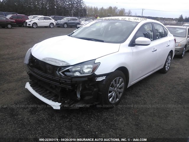 3N1AB7AP5HY353566 - 2017 NISSAN SENTRA S/SV/SR/SL WHITE photo 2