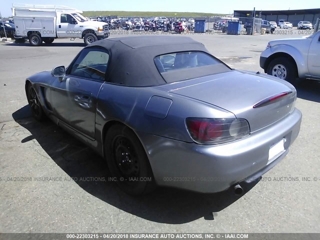 JHMAP11432T008343 - 2002 HONDA S2000 GRAY photo 3