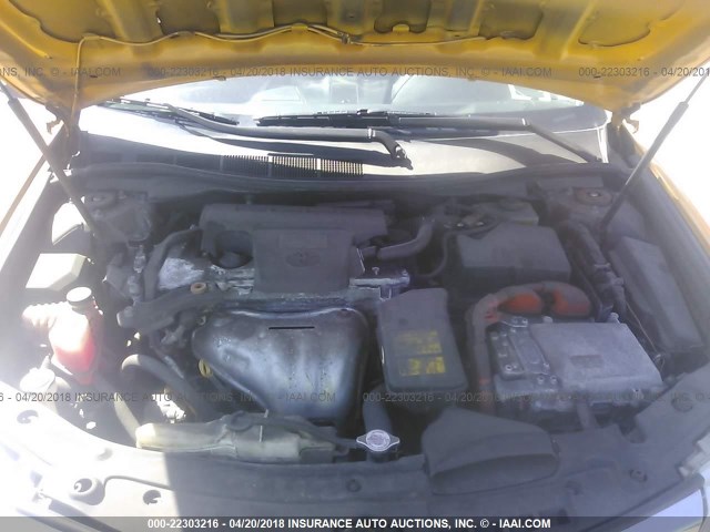 4T1BD1FK2CU027317 - 2012 TOYOTA CAMRY HYBRID/LE/XLE 黄色 照片 10