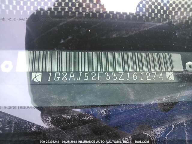 1G8AJ52F33Z161274 - 2003 SATURN ION LEVEL 2 BLUE photo 9