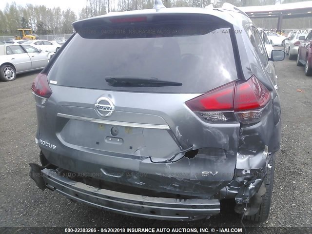 KNMAT2MT0HP539183 - 2017 NISSAN ROGUE S/SV GRAY photo 6