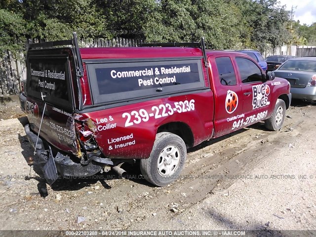 5TETX22N57Z444160 - 2007 TOYOTA TACOMA ACCESS CAB RED photo 4