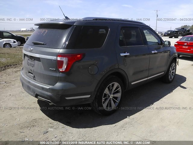 1FM5K8F87JGA69736 - 2018 FORD EXPLORER LIMITED შავი ფოტო 4