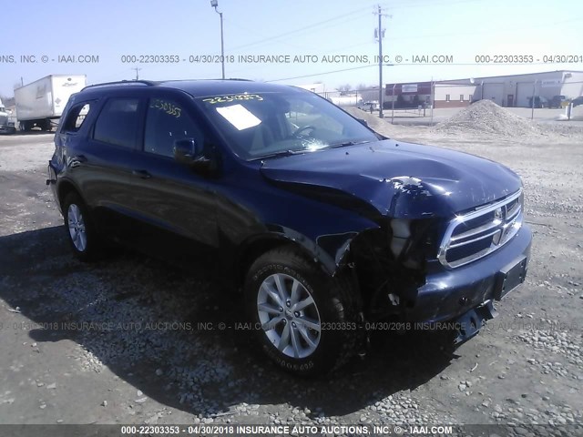 1C4RDJAGXEC349458 - 2014 DODGE DURANGO SXT BLUE photo 1