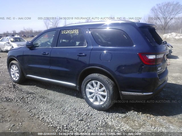 1C4RDJAGXEC349458 - 2014 DODGE DURANGO SXT BLUE photo 3