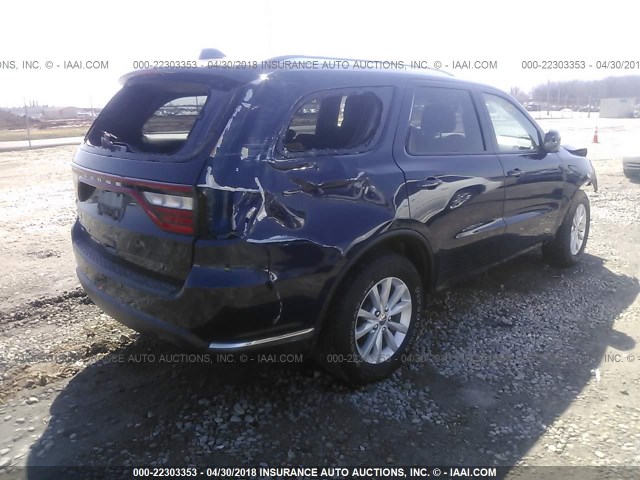 1C4RDJAGXEC349458 - 2014 DODGE DURANGO SXT BLUE photo 4