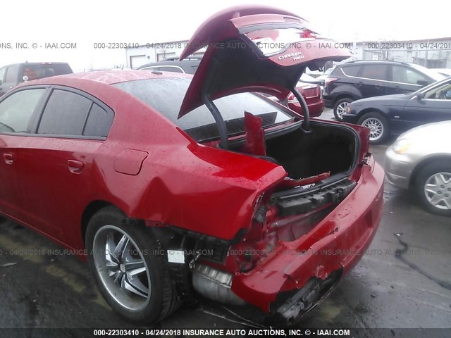 2B3CM5CT4BH572421 - 2011 DODGE CHARGER R/T RED photo 6