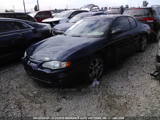 2G1WX15K029234002 - 2002 CHEVROLET MONTE CARLO SS BLUE photo 2