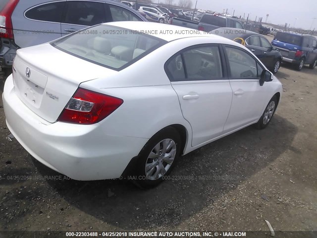 19XFB2F5XCE064643 - 2012 HONDA CIVIC LX WHITE photo 4