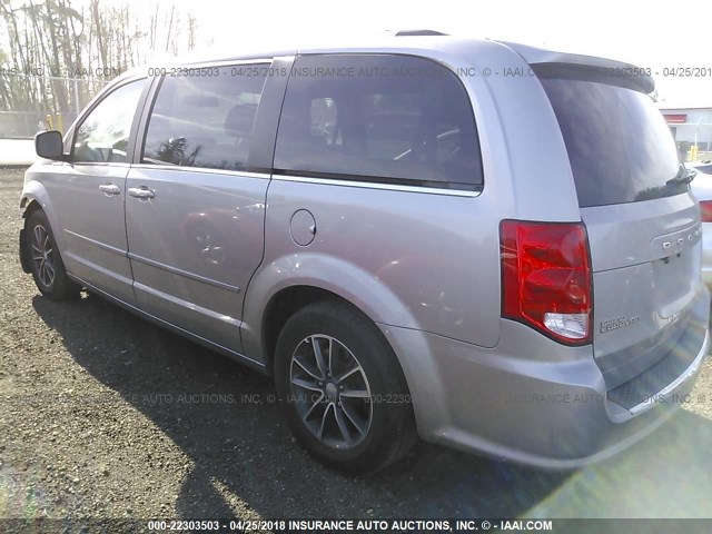 2C4RDGCG9HR817983 - 2017 DODGE GRAND CARAVAN SXT SILVER photo 3