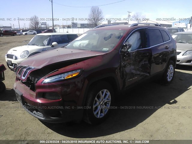 1C4PJMCB1GW340331 - 2016 JEEP CHEROKEE LATITUDE RED photo 2