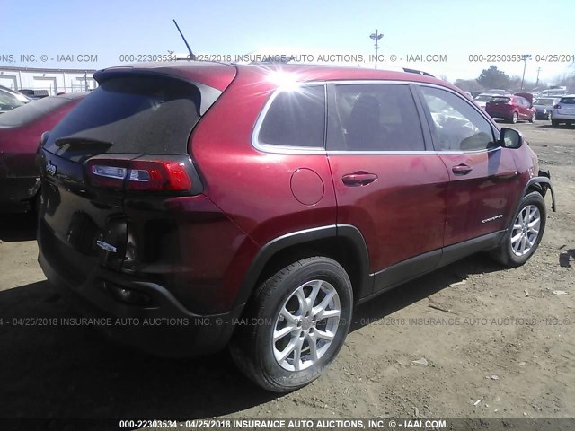 1C4PJMCB1GW340331 - 2016 JEEP CHEROKEE LATITUDE RED photo 4