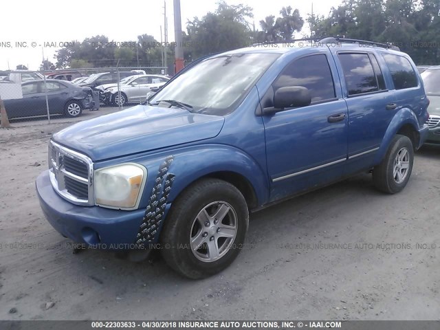 1D4HD58N94F166284 - 2004 DODGE DURANGO LIMITED BLUE photo 2