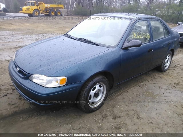 2T1BR12E6YC350554 - 2000 TOYOTA COROLLA VE/CE/LE TEAL photo 2