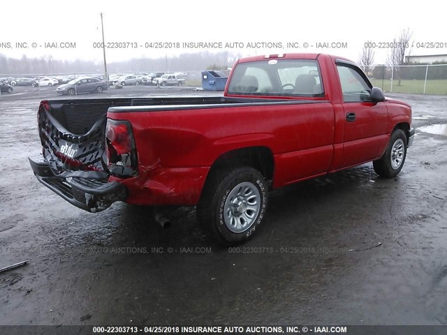 3GCEC14XX7G164923 - 2007 CHEVROLET SILVERADO C1500 CLASSIC RED photo 4