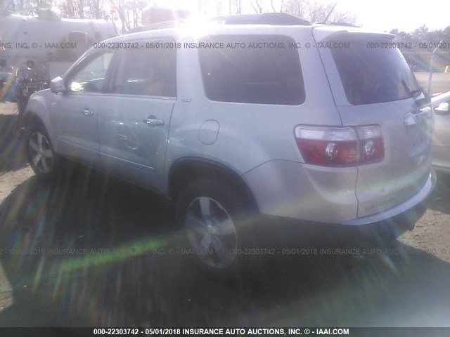 1GKLVMED8AJ191619 - 2010 GMC ACADIA SLT-1 Srebrny zdjęcie 3