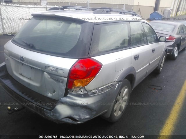 4S4BP61C367347723 - 2006 SUBARU LEGACY OUTBACK 2.5I SILVER photo 4