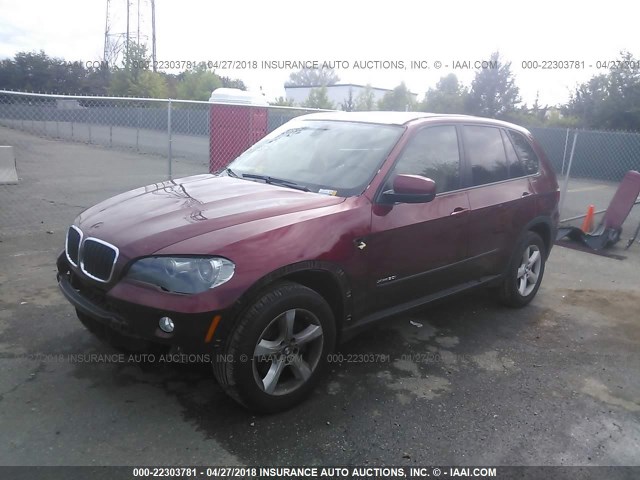 5UXFE43549L272684 - 2009 BMW X5 XDRIVE30I RED photo 2