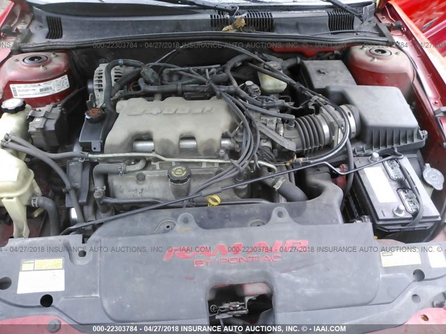 1G2NW52E11C271065 - 2001 PONTIAC GRAND AM GT RED photo 10