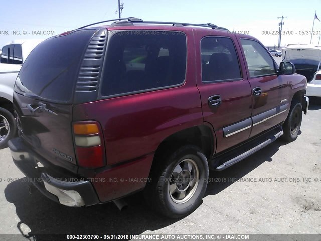 1GNEC13Z73R154712 - 2003 CHEVROLET TAHOE C1500 MAROON photo 4