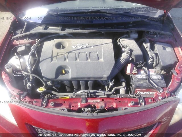JTDBL40E59J004345 - 2009 TOYOTA COROLLA LE/XLE RED photo 10