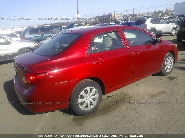 JTDBL40E59J004345 - 2009 TOYOTA COROLLA LE/XLE RED photo 4