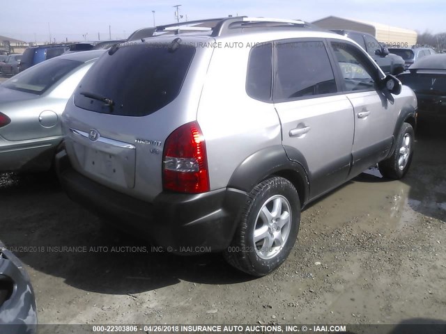 KM8JN12D05U044281 - 2005 HYUNDAI TUCSON GLS/LX GRAY photo 4