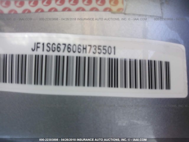 JF1SG67606H735501 - 2006 SUBARU FORESTER 2.5X LL BEAN SILVER photo 9