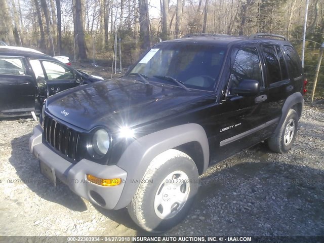 1J4GL48K93W675957 - 2003 JEEP LIBERTY SPORT/FREEDOM BLACK photo 2