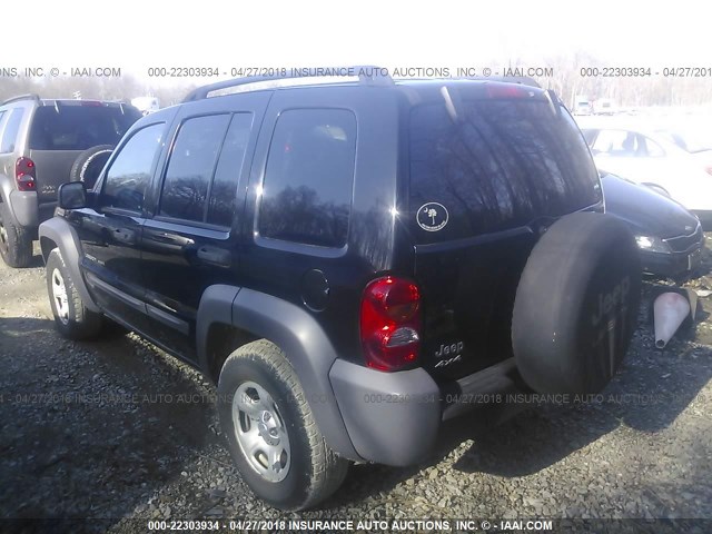 1J4GL48K93W675957 - 2003 JEEP LIBERTY SPORT/FREEDOM შავი ფოტო 3