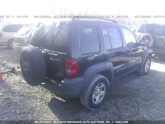 1J4GL48K93W675957 - 2003 JEEP LIBERTY SPORT/FREEDOM შავი ფოტო 4