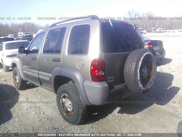 1J4GL48K73W598943 - 2003 JEEP LIBERTY SPORT/FREEDOM ოქროსფერი ფოტო 3