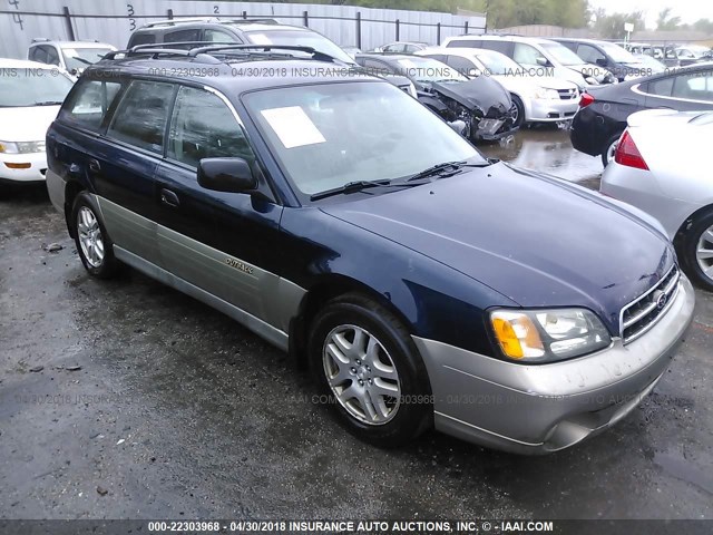 4S3BH665927646719 - 2002 SUBARU LEGACY OUTBACK BLUE photo 1