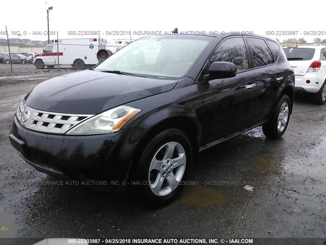 JN8AZ08W55W438783 - 2005 NISSAN MURANO SL/SE/S BLACK photo 2