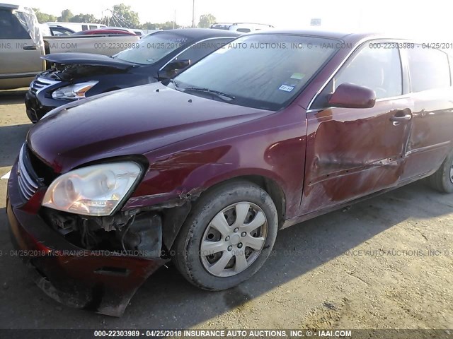 KNAGE123175095451 - 2007 KIA OPTIMA LX/EX RED photo 6