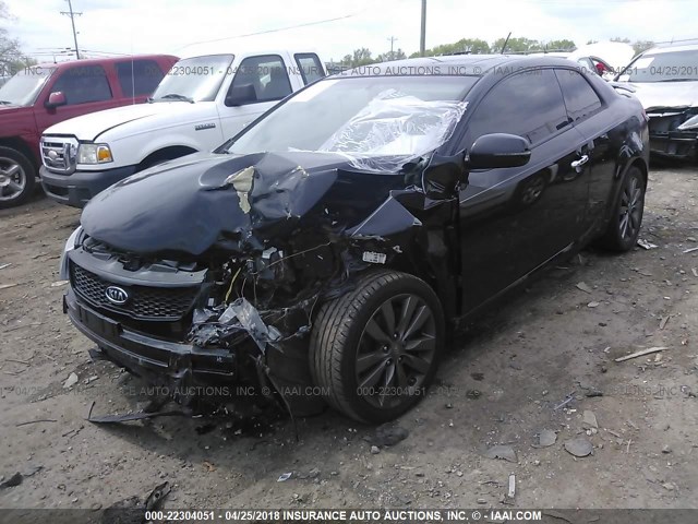 KNAFW6A3XB5437351 - 2011 KIA FORTE SX BLACK photo 2