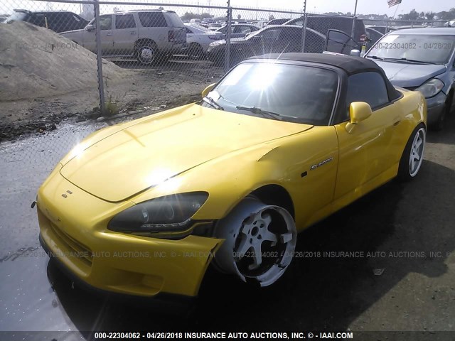 JHMAP11471T007081 - 2001 HONDA S2000 YELLOW photo 2