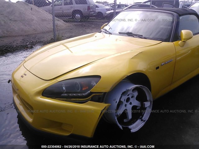 JHMAP11471T007081 - 2001 HONDA S2000 YELLOW photo 6