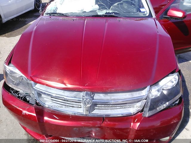 1B3LC76M58N614386 - 2008 DODGE AVENGER R/T RED photo 10