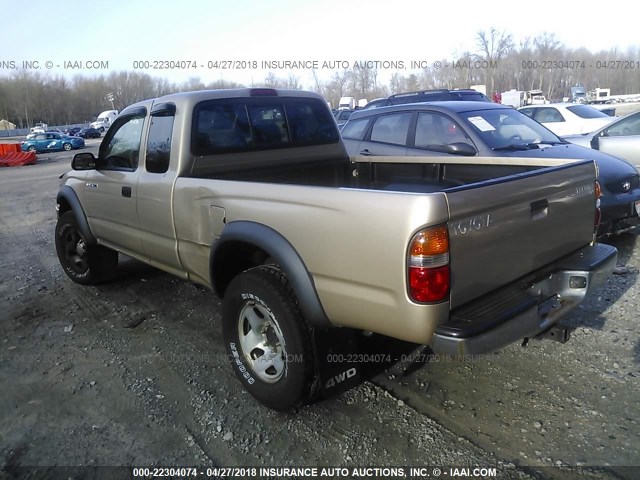 5TEWM72N44Z377985 - 2004 TOYOTA TACOMA XTRACAB GOLD photo 3