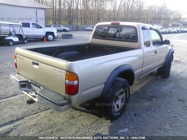 5TEWM72N44Z377985 - 2004 TOYOTA TACOMA XTRACAB GOLD photo 4