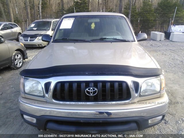 5TEWM72N44Z377985 - 2004 TOYOTA TACOMA XTRACAB GOLD photo 6