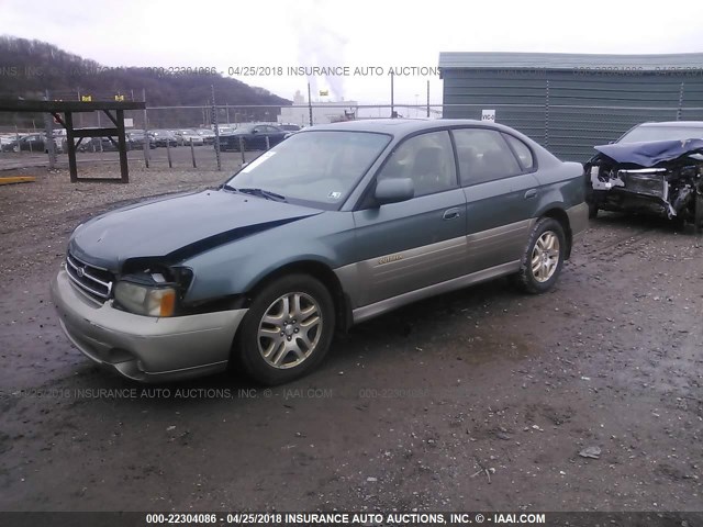 4S3BE686027211117 - 2002 SUBARU LEGACY OUTBACK LIMITED GREEN photo 2
