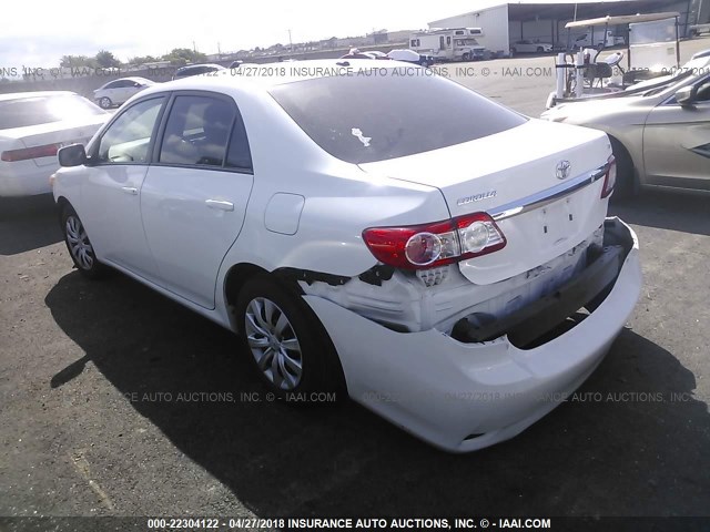 2T1BU4EE5CC906504 - 2012 TOYOTA COROLLA S/LE WHITE photo 3