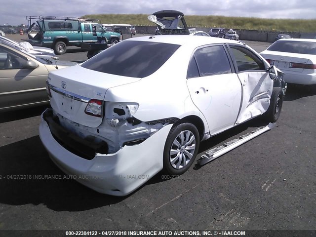 2T1BU4EE5CC906504 - 2012 TOYOTA COROLLA S/LE WHITE photo 4