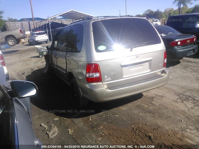 KNDUP131646577626 - 2004 KIA SEDONA EX/LX Champagne photo 3