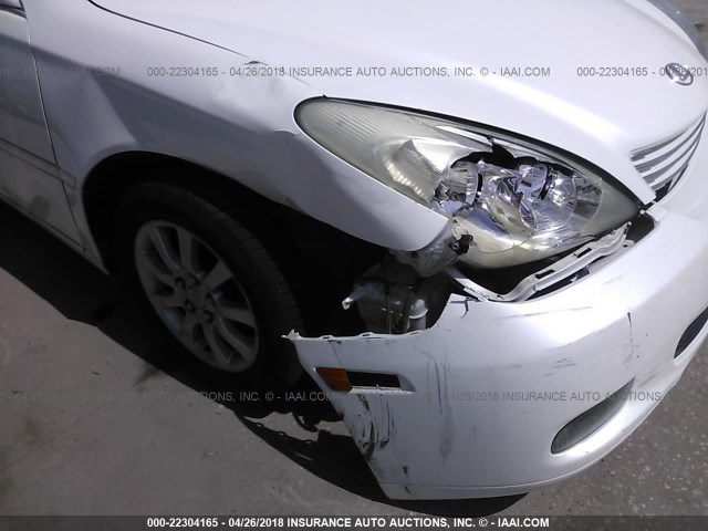 JTHBF30G930138872 - 2003 LEXUS ES 300 WHITE photo 6