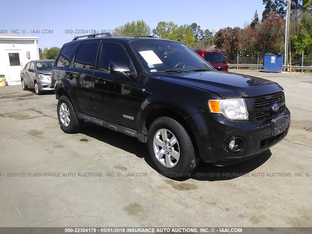 1FMCU04118KA51247 - 2008 FORD ESCAPE LIMITED BLACK photo 1