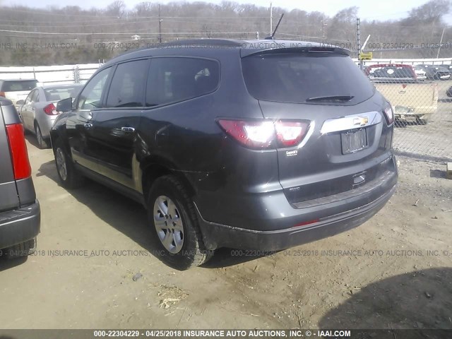 1GNKVFEDXEJ275408 - 2014 CHEVROLET TRAVERSE LS GRAY photo 3