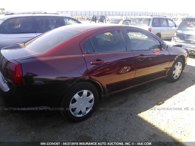 4A3AB36S04E130679 - 2004 MITSUBISHI GALANT LS MEDIUM MAROON photo 4